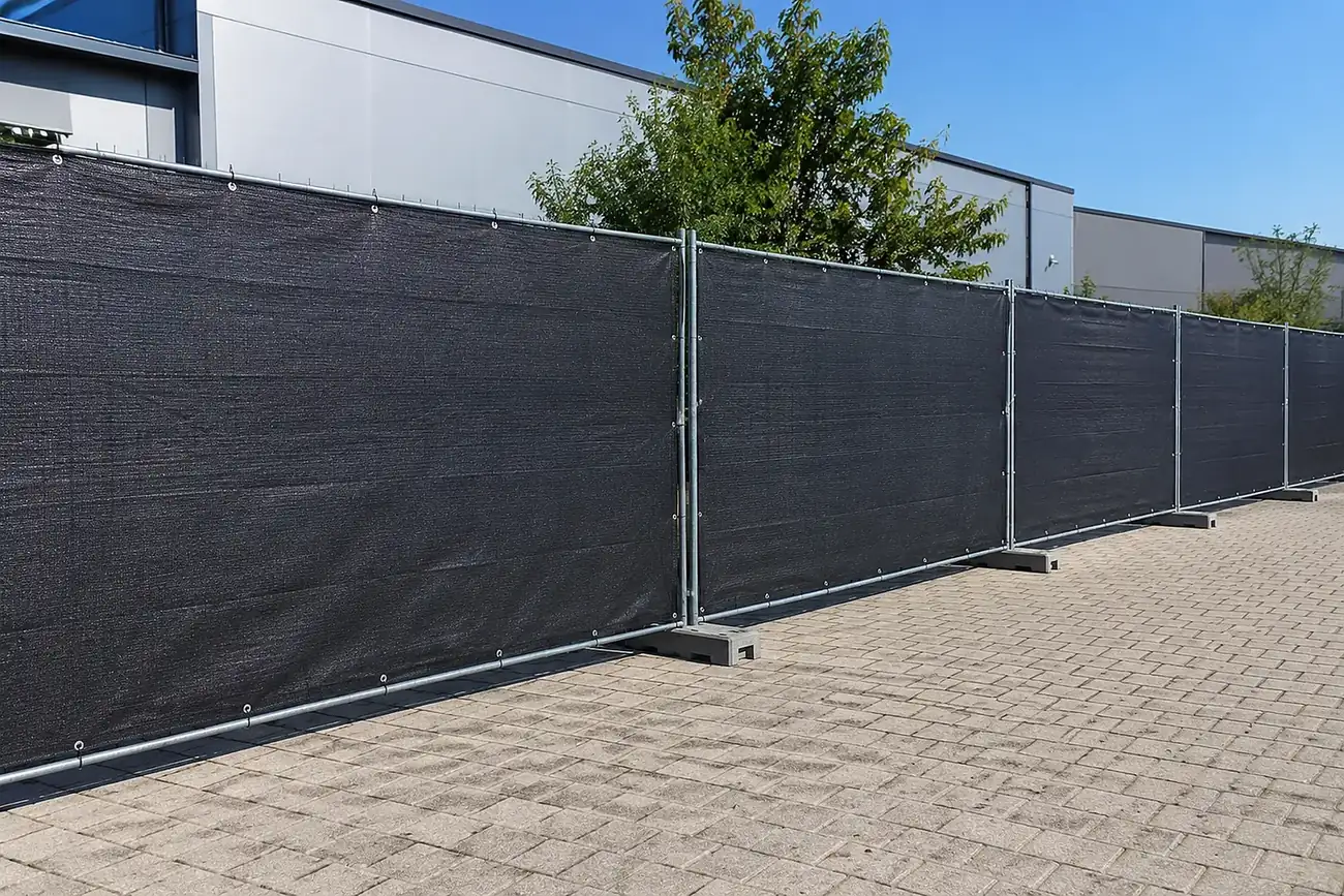 Ażurowe ogrodzenie tymczasowe na budowie